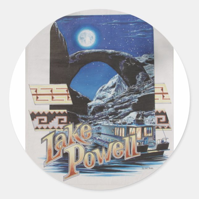 Sticker Rond Lac Powell Moonlite Pittoresque (Devant)