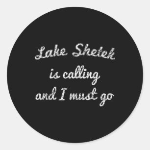 Sticker Rond Lac Shetek Minnesota Pêche drôle Camping Été
