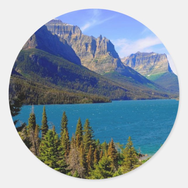 Sticker Rond Lac St. Mary, Parc national des Glaciers, Montana (Devant)