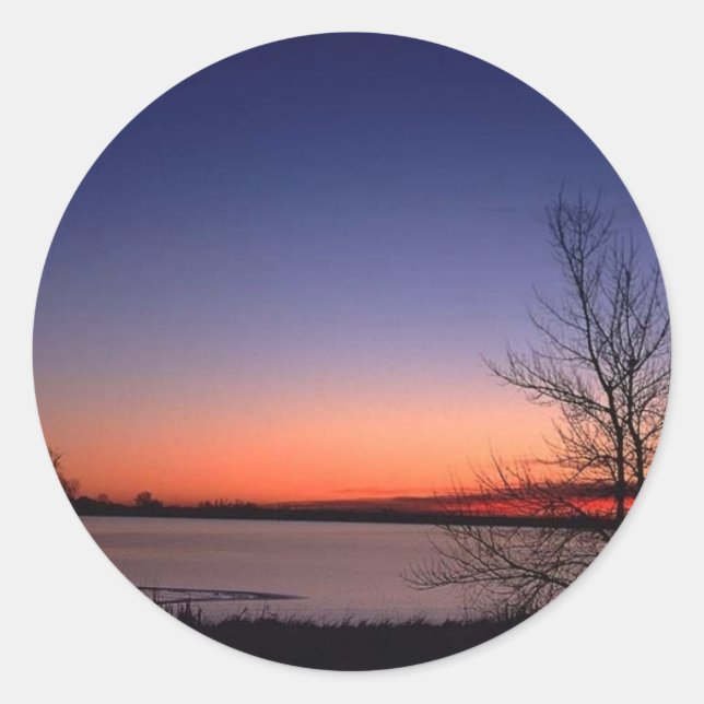 Sticker Rond Lac Sunrise (Devant)