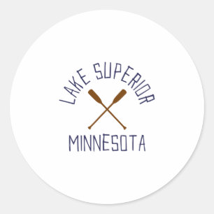 Sticker Rond Lac Supérieur Minnesota Outdoors Vintage