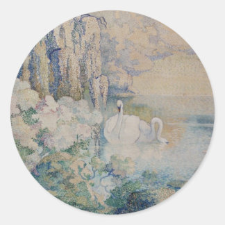 Sticker Rond Lac Swan