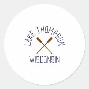 Sticker Rond Lac Thompson Wisconsin Outdoors Vintage
