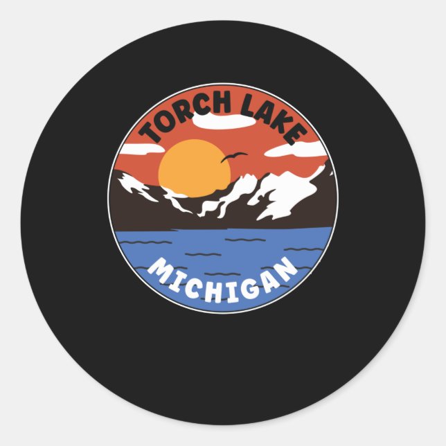 Sticker Rond Lac Torch - Michigan (Devant)