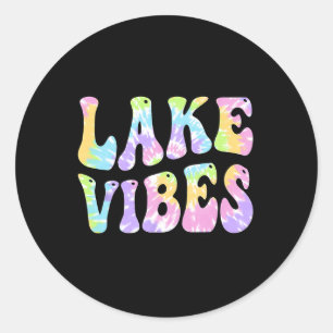 Sticker Rond Lac Vibes Funny Pêche Bateau Voile Femmes Gir