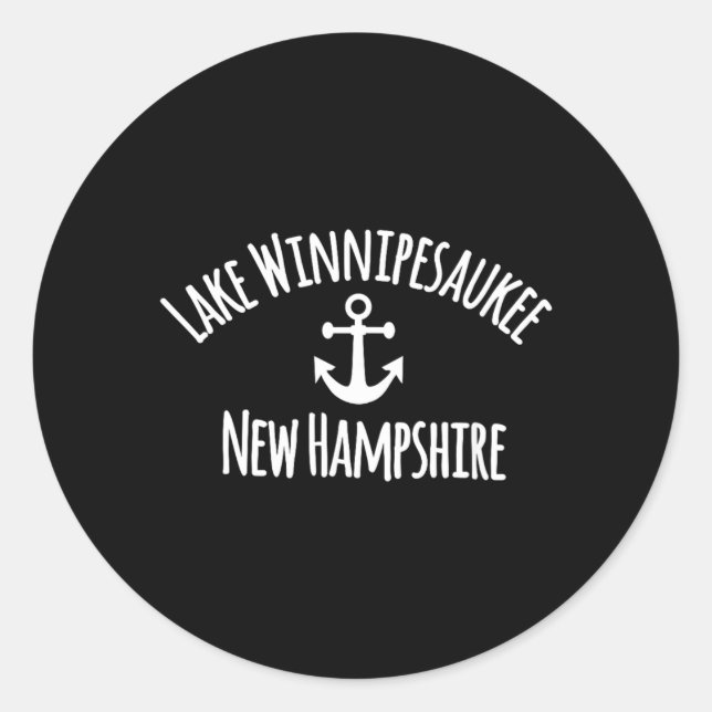 Sticker Rond Lac Winnipesaukee Voile Bateau Naissance (Devant)