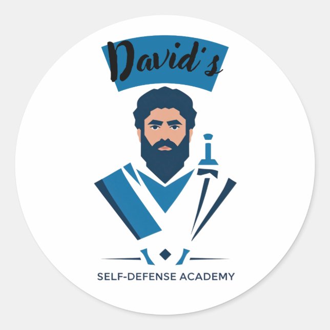 Sticker Rond L'Académie d'autodéfense de David (Devant)