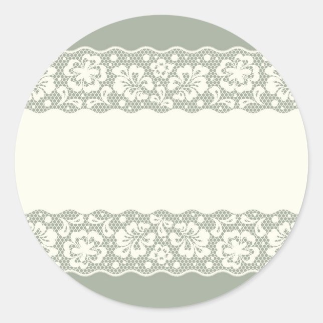 Sticker Rond Lace pattern, flower vintage (Devant)
