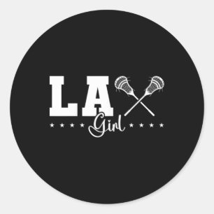 Sticker Rond Lâcher Lacrosse fille