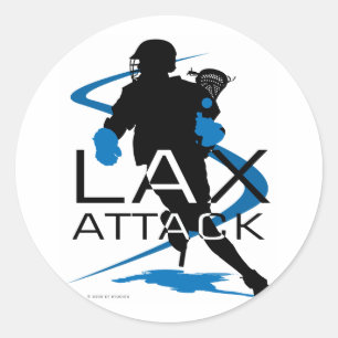 Sticker Rond Lacrosse Boys LAX Attack Blue