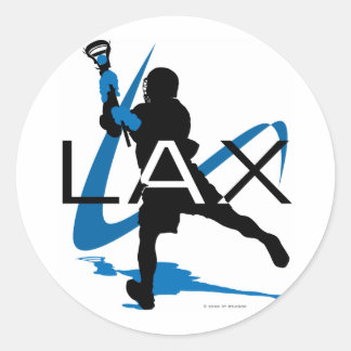 Sticker Rond Lacrosse Boys LAX Blue