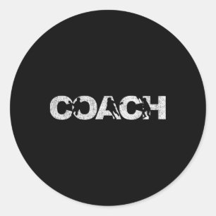 Sticker Rond Lacrosse Coach Lacrosse Coach Retro
