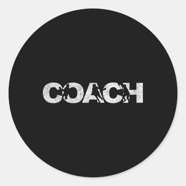 Sticker Rond Lacrosse Coach Lacrosse Coach Retro (Devant)