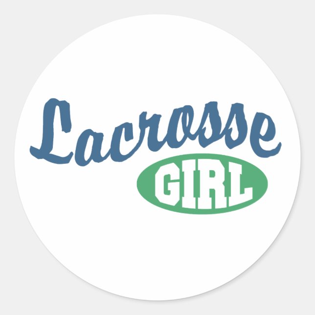Sticker Rond Lacrosse Girl