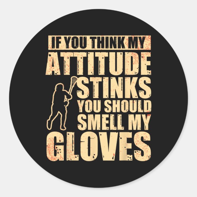 Sticker Rond Lacrosse Goalie Lacrosse Gants Stick Lax Goalie (Devant)