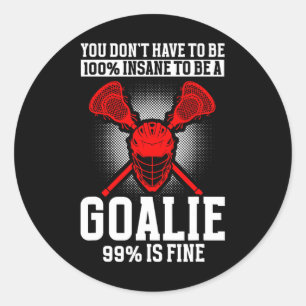 Sticker Rond Lacrosse Goalie Lacrosse Gants Stick Lax Goalie 1