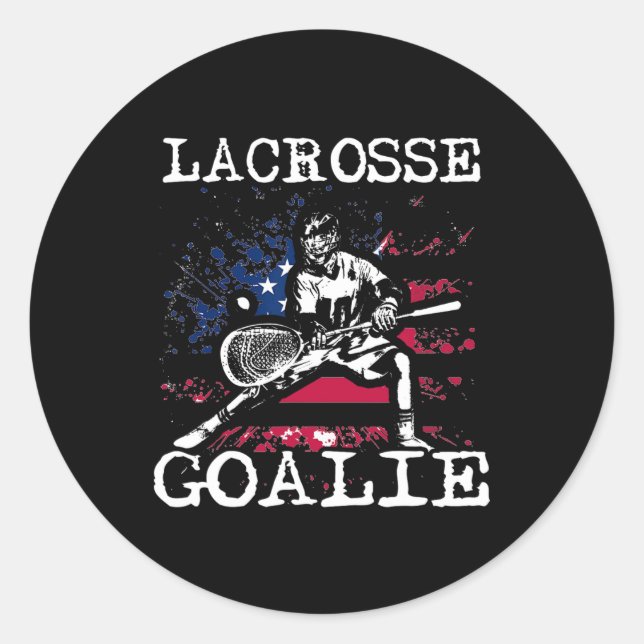 Sticker Rond Lacrosse Goalie Lax Goalkeeper (Devant)