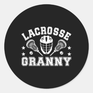 Sticker Rond Lacrosse Granny Grandma Granny D'Une Playe De Cros