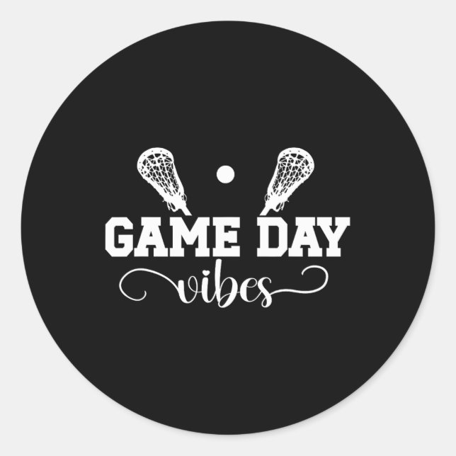 Sticker Rond Lacrosse Jeu Vibes Jeu Jeu Jeu Lacrosse (Devant)
