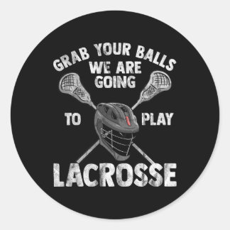 Sticker Rond Lacrosse Joueur Cadeaux Pour Hommes Femmes Entraîn