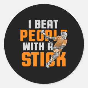 Sticker Rond Lacrosse Joueur Cadeaux Pour Hommes Femmes Lâcher