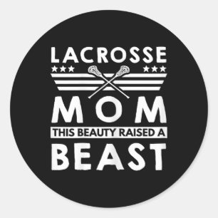 Sticker Rond Lacrosse Maman Graphic - Cette Beauté A Élevé Une