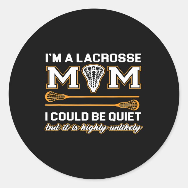 Sticker Rond Lacrosse Maman Lacrosse Cadeaux (Devant)