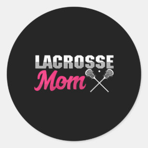 Sticker Rond Lacrosse Maman Lax Joueuse Mère Ball Sport Jeu Sti