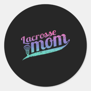 Sticker Rond Lacrosse Maman Vintage Fier Lâcher Mère