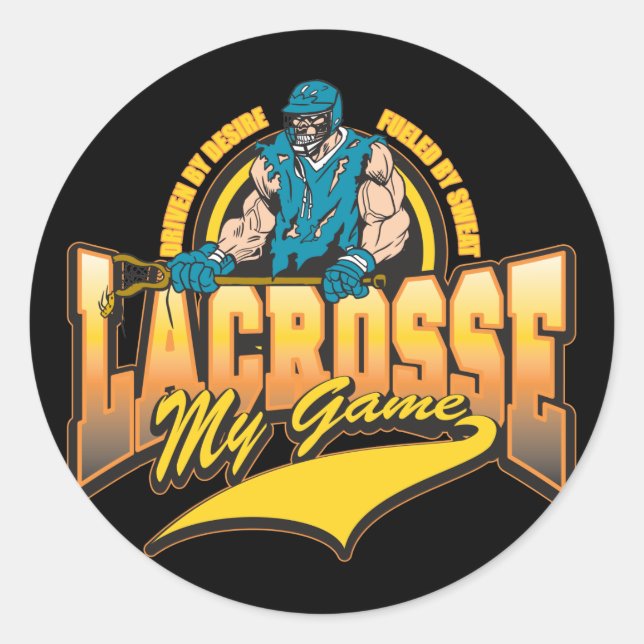 Sticker Rond Lacrosse Mon Jeu (Devant)