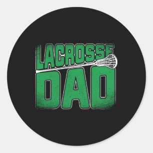 Sticker Rond Lacrosse Papa - Lacrosse Vêtements Et Cadeaux