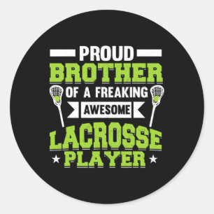Sticker Rond Lacrosse Player Coach Brother
