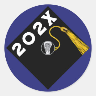 Sticker Rond Lacrosse Player Senior Night 2024