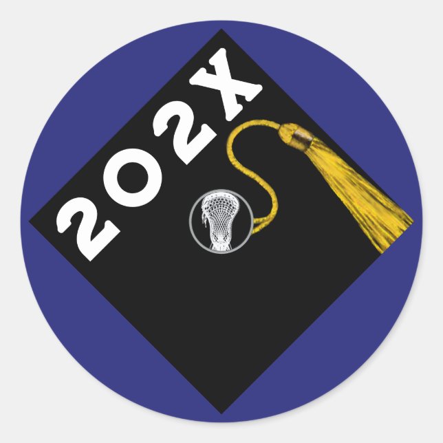 Sticker Rond Lacrosse Player Senior Night 2025 (Devant)