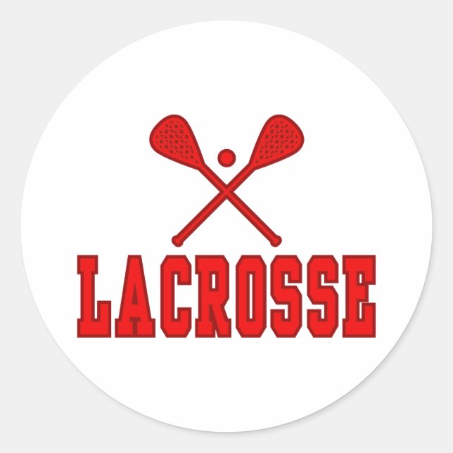 Sticker Rond Lacrosse rouge (Devant)