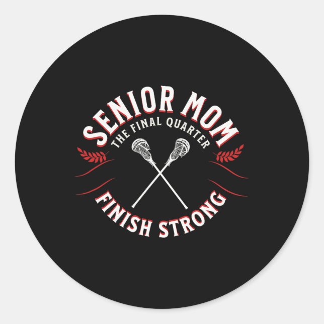 Sticker Rond Lacrosse Senior Maman (Devant)