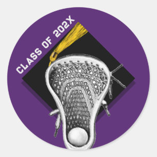 Sticker Rond Lacrosse Senior Night Graduation