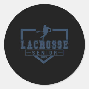 Sticker Rond Lacrosse Senior Night Lacrosse Senior 2025 Graduat