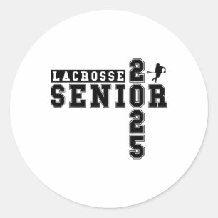 Sticker Rond Lacrosse Senior Night Lacrosse Senior 2025 Graduat