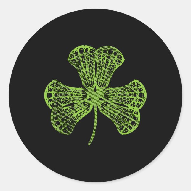 Sticker Rond Lacrosse Shamrock Clover Jour de la Saint Patrick  (Devant)