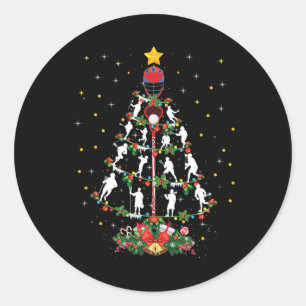 Sticker Rond Lacrosse Sports Amoureux Xmas Santa Hat Lacrosse C