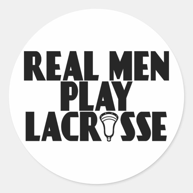 Sticker Rond Lacrosse Vrais Hommes (Devant)