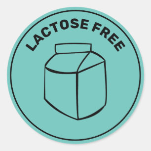 Sticker Rond Lactose Sans Allergie Sûr Culinaire Classique Sûr 