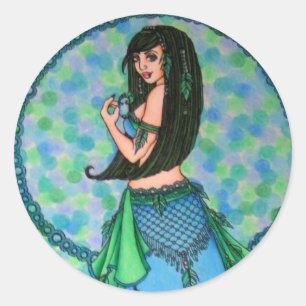 Sticker Rond Lacy Belly Dancer