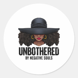 Sticker Rond Ladi afro-américain Sassy Black Queen