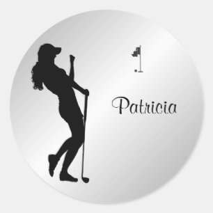 Sticker Rond Ladies Golfer Personal