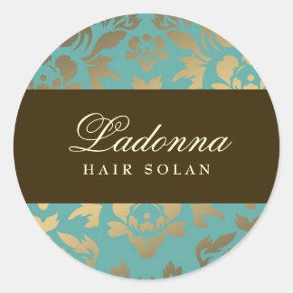 Sticker Rond Ladonna Damask Brown Topaz