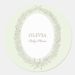 Sticker Rond Laduree French Caffee Bonjour Bebe Green