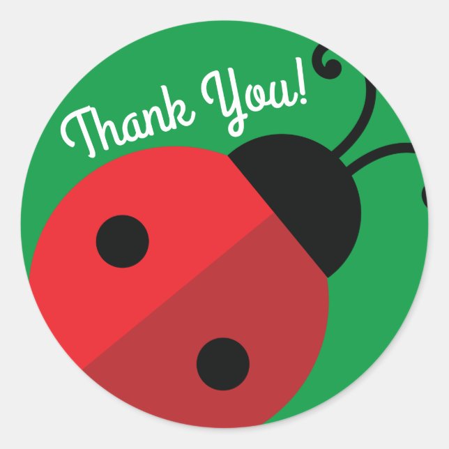 Sticker Rond Lady Bug Cute 1ère fête d'anniversaire (Devant)