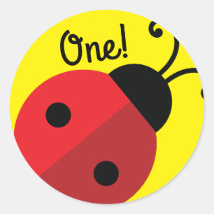Sticker Rond Lady Bug Cute Kid's Ladybug Birthday Party